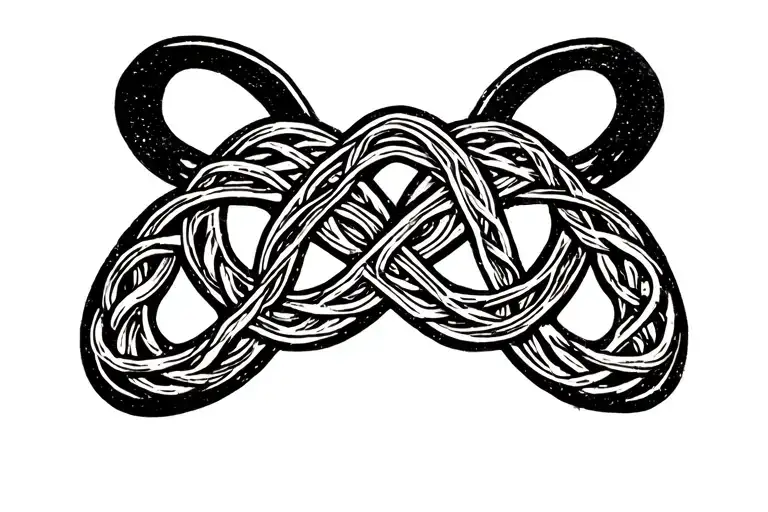 celtic love knot with infinite  tattoo design idea