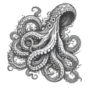 kraken attacking tattoo design idea