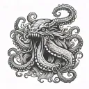 kraken attacking tattoo design idea