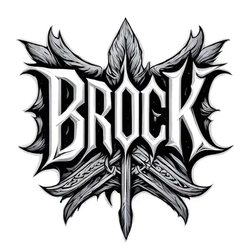 the word BROCK in old norse  tattoo design idea