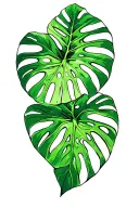 monstera adansonii plant intertwined tattoo design idea