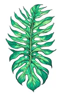 monstera adansonii plant intertwined tattoo design idea