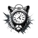 Leon and clock tattoo design idea