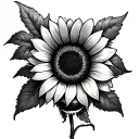 sunflower and Ghost bee tattoo design idea