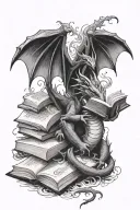book dragon tattoo design idea