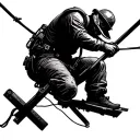 lineman working on power lines tattoo design idea