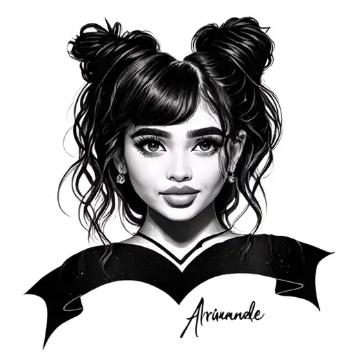 Ariana grande song tattooed heart tattoo design idea