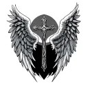 Angel Wings Cross tattoo design idea