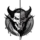 Half Good Half Evil tattoo design idea