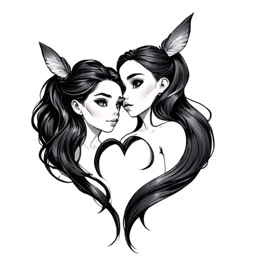 Izzy and Zoe my heart tattoo design idea