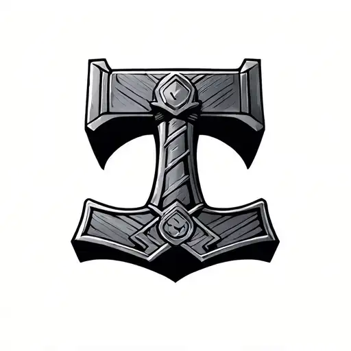 Mjolnir Hammer and sickle tattoo design idea