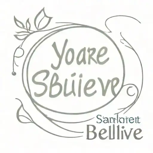 You are what you believe in . write this sanskrit shloka with artwork tattoo design idea