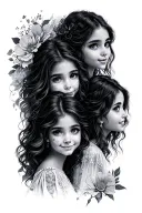 3 Daughters tattoo design idea