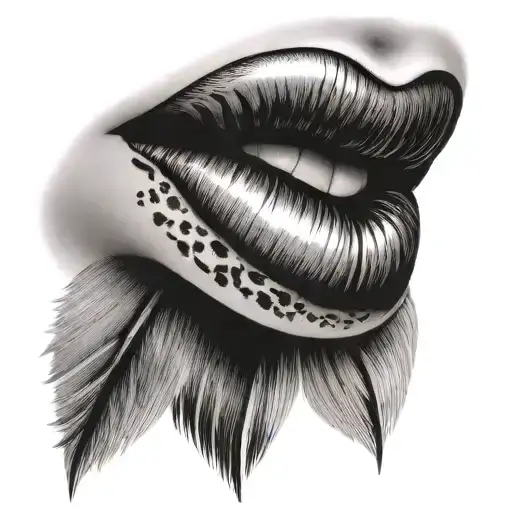 lip print tattoo design idea