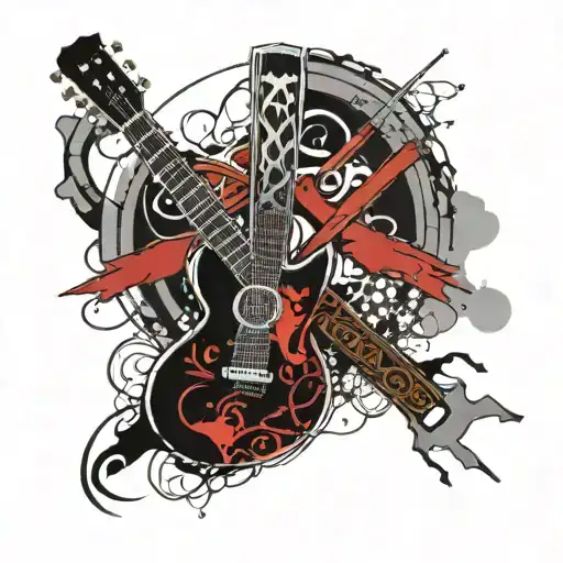 guitar Celtic cross tattoo tattoo design idea
