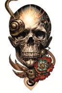 steam punk bio mechanical sleeve tattoo design idea