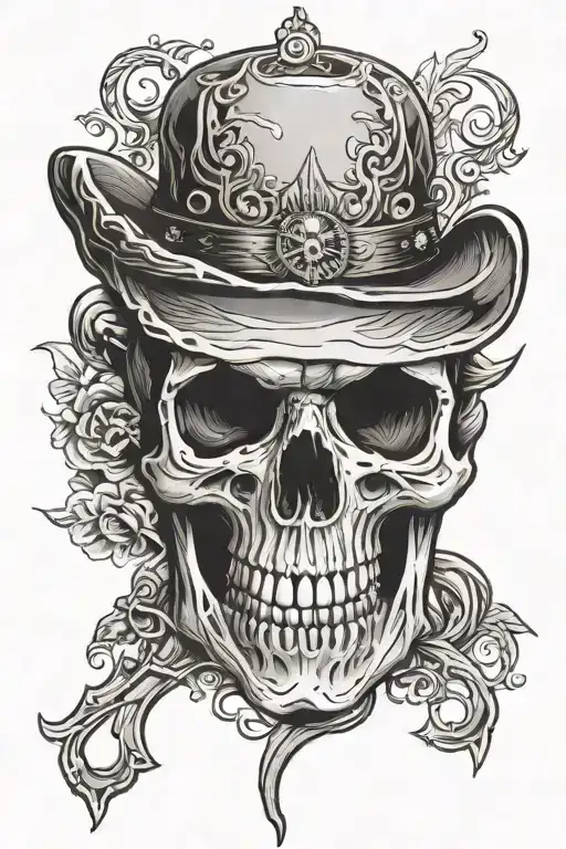 skull, western tattoo design idea
