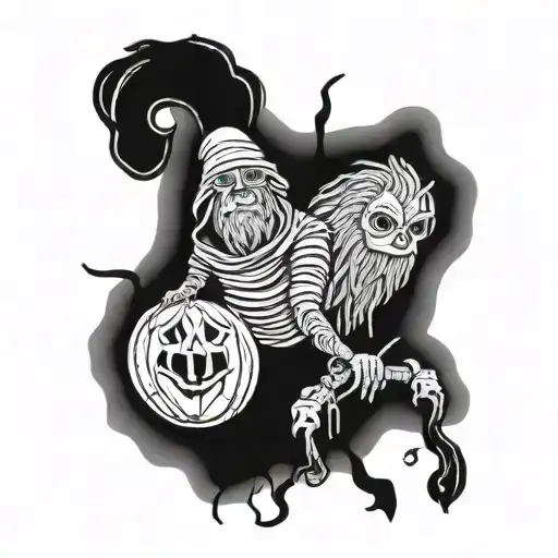 baba yaga horror tattoo design idea