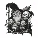 baba yaga horror tattoo design idea