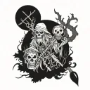 baba yaga horror tattoo design idea