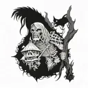 baba yaga horror tattoo design idea