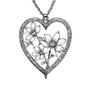 open heart shaped locket with flower in it tattoo design idea