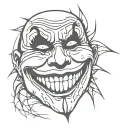 dead smiley face joker tattoo design idea
