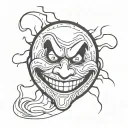 dead smiley face joker tattoo design idea
