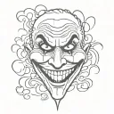 dead smiley face joker tattoo design idea