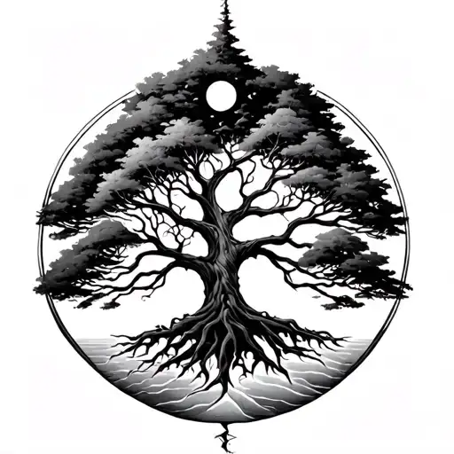 Catch Dream Tree of Life tattoo design idea