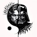 Anakin and Darth Vader Yin Yang tattoo design idea