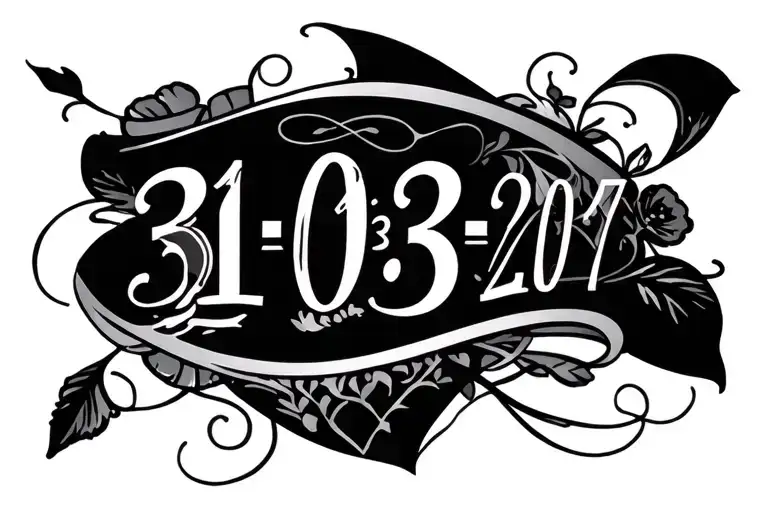 "31-03-2017" Wedding Anniversary tattoo design idea
