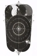 fibonacci sequence with compass design tattoo design idea