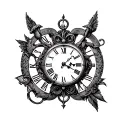 multiple clocks surrounding the scripture ecclesiastics chapter 3 tattoo design idea
