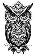 owl abstract simple aztec style tattoo design idea