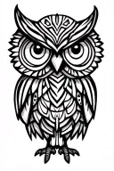 owl abstract simple aztec style tattoo design idea
