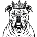  pitbull with crown tattoo design idea