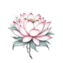 Creates a delicate floral composition with several flowers such as lotus tattoo design idea