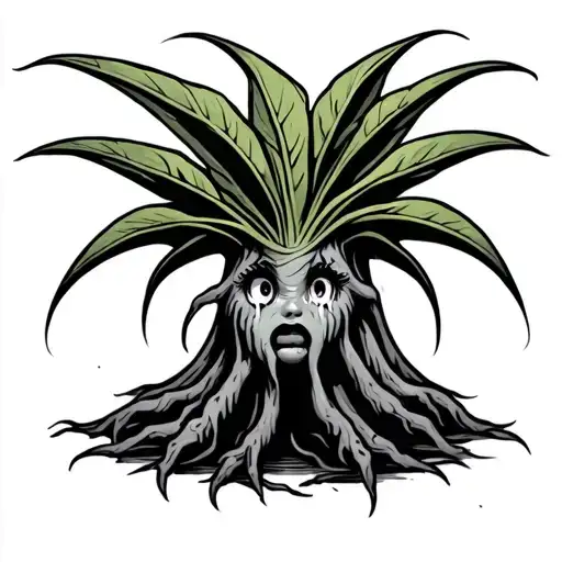 simple mandrake cute crying tattoo design idea