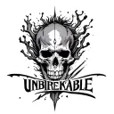 "Unbreakable " Trapezius tattoo design idea
