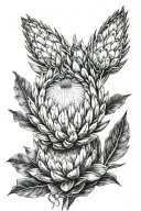 protea flower tattoo design idea