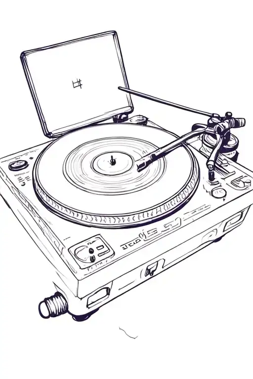 Vinyl player tattoo design idea