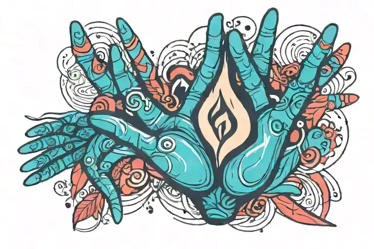 Healing Hand symbol tattoo design idea