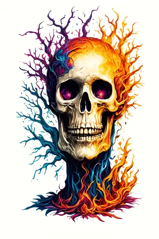 "Life restored from the ashes " life after death  tattoo design idea