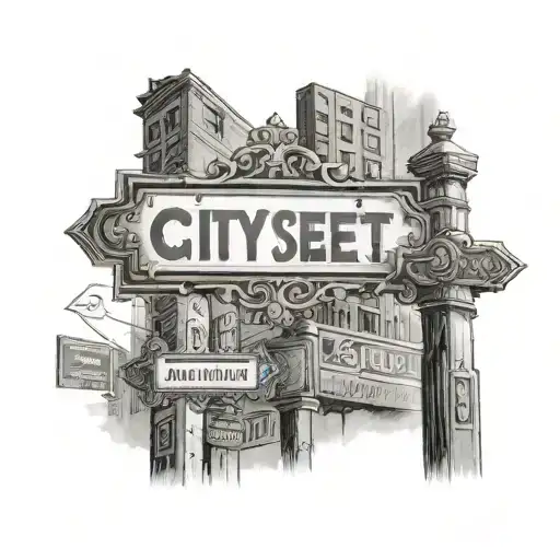 city street sign tattoo design idea