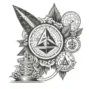 Crypto, Real Estate, and Savings tattoo design idea