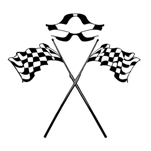 racing flags crossed tattoo design idea