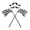 racing flags crossed tattoo design idea