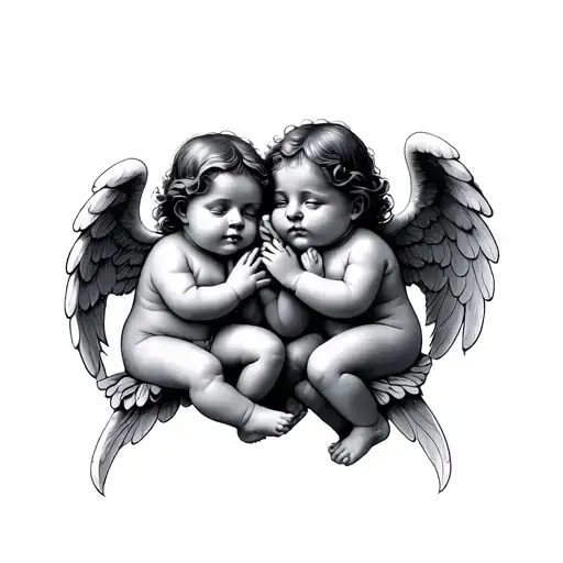3 Baby Angels tattoo design idea