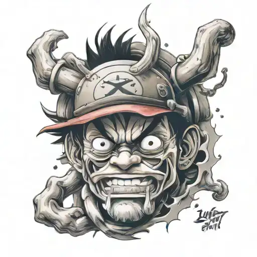 luffy gear 5 tattoo design idea